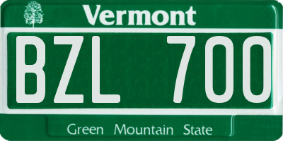 VT license plate BZL700