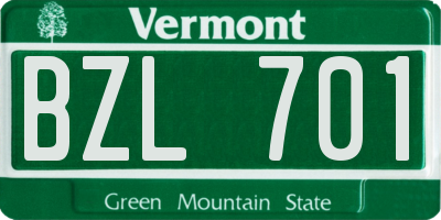 VT license plate BZL701
