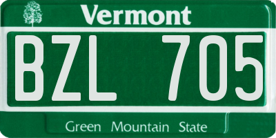 VT license plate BZL705