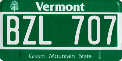 VT license plate BZL707