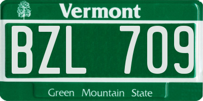 VT license plate BZL709