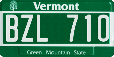 VT license plate BZL710