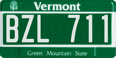 VT license plate BZL711