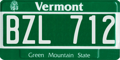 VT license plate BZL712