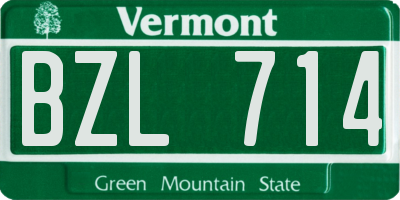 VT license plate BZL714