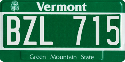 VT license plate BZL715