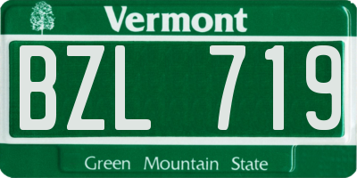 VT license plate BZL719
