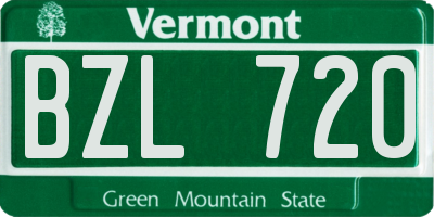 VT license plate BZL720