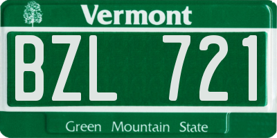 VT license plate BZL721