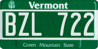 VT license plate BZL722
