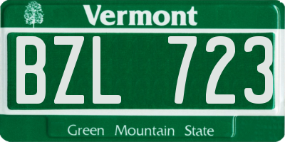 VT license plate BZL723