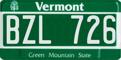 VT license plate BZL726