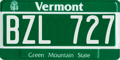 VT license plate BZL727