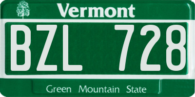 VT license plate BZL728