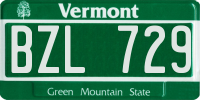 VT license plate BZL729
