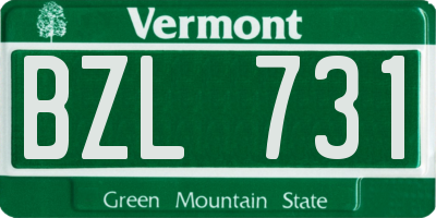 VT license plate BZL731
