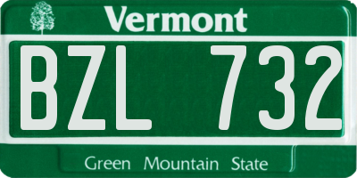 VT license plate BZL732