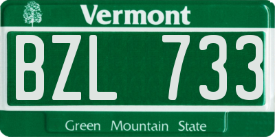 VT license plate BZL733