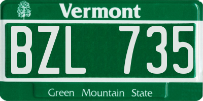 VT license plate BZL735