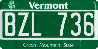 VT license plate BZL736