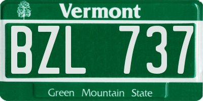 VT license plate BZL737