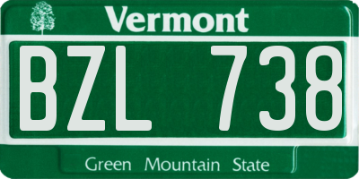 VT license plate BZL738