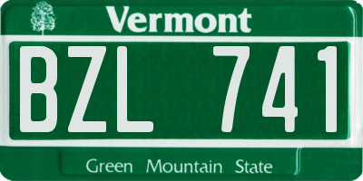 VT license plate BZL741