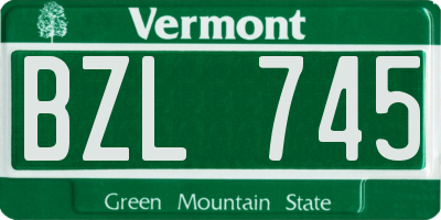 VT license plate BZL745