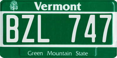 VT license plate BZL747