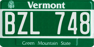 VT license plate BZL748