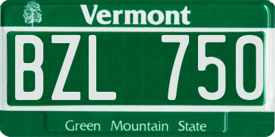 VT license plate BZL750