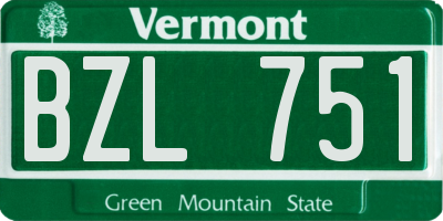 VT license plate BZL751