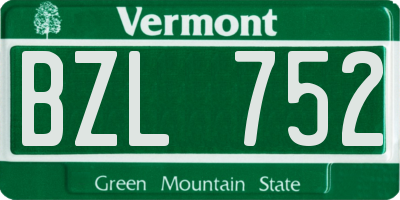 VT license plate BZL752