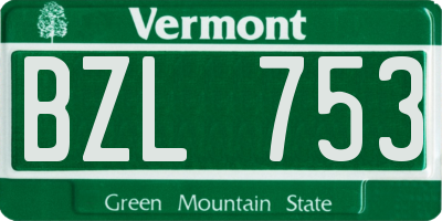 VT license plate BZL753