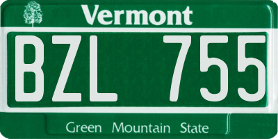 VT license plate BZL755