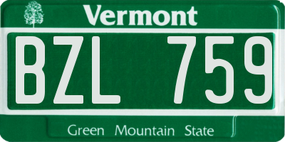 VT license plate BZL759