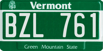 VT license plate BZL761
