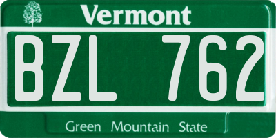 VT license plate BZL762