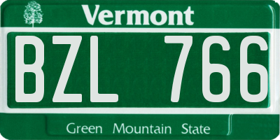 VT license plate BZL766