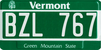 VT license plate BZL767