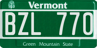 VT license plate BZL770