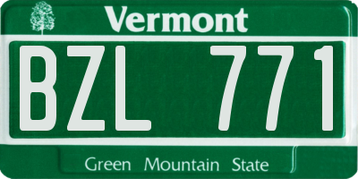 VT license plate BZL771