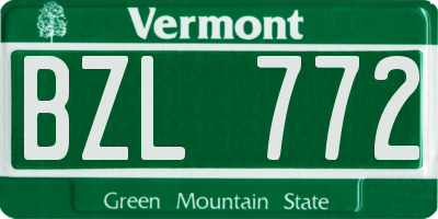 VT license plate BZL772