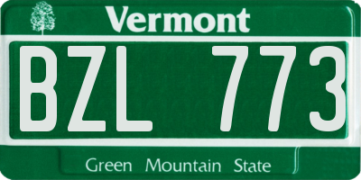 VT license plate BZL773