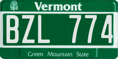 VT license plate BZL774