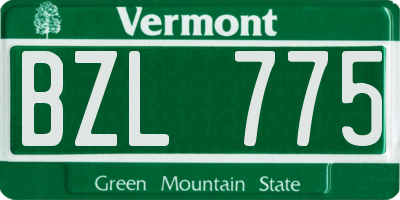 VT license plate BZL775