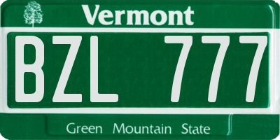 VT license plate BZL777