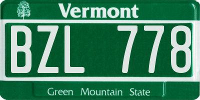 VT license plate BZL778