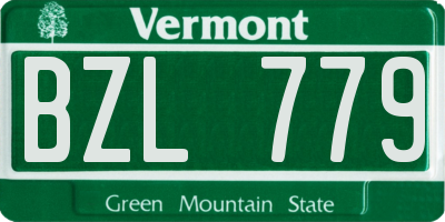 VT license plate BZL779