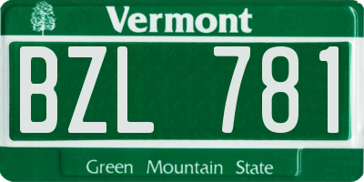 VT license plate BZL781